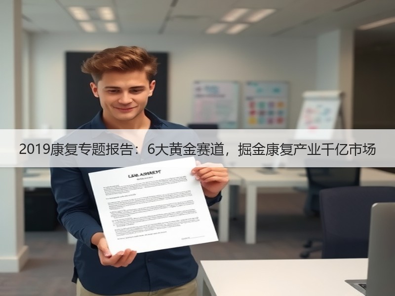 2019康复专题报告：6大黄金赛道，掘金康复产业千亿市场