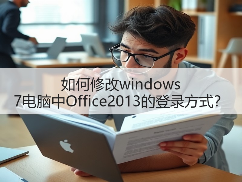 如何修改windows 7电脑中Office2013的登录方式？