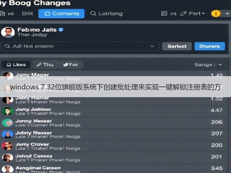 windows 7 32位旗舰版系统下创建批处理来实现一键解锁注册表的方