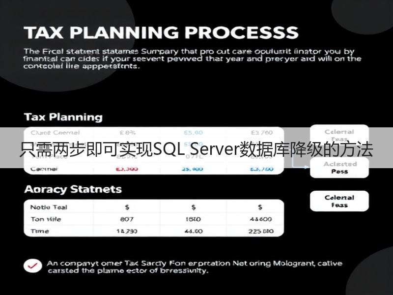 只需两步即可实现SQL Server数据库降级的方法