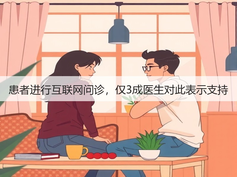 患者进行互联网问诊，仅3成医生对此表示支持