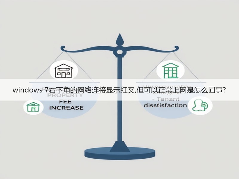 windows 7右下角的网络连接显示红叉,但可以正常上网是怎么回事?