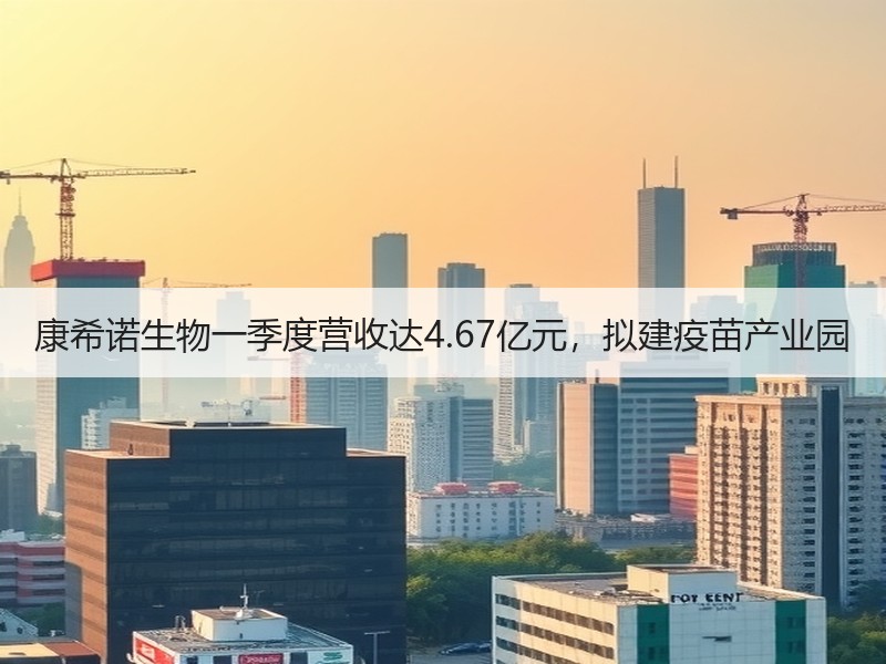 康希诺生物一季度营收达4.67亿元，拟建疫苗产业园