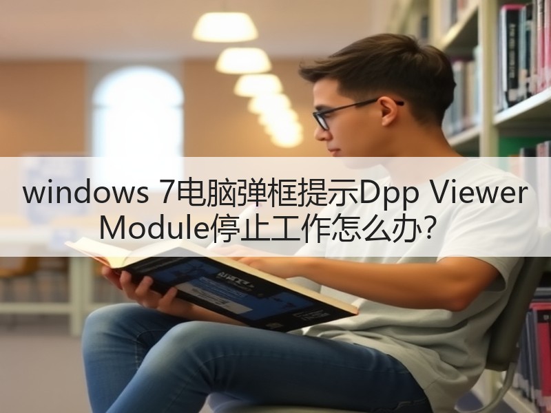 windows 7电脑弹框提示Dpp Viewer Module停止工作怎么办？