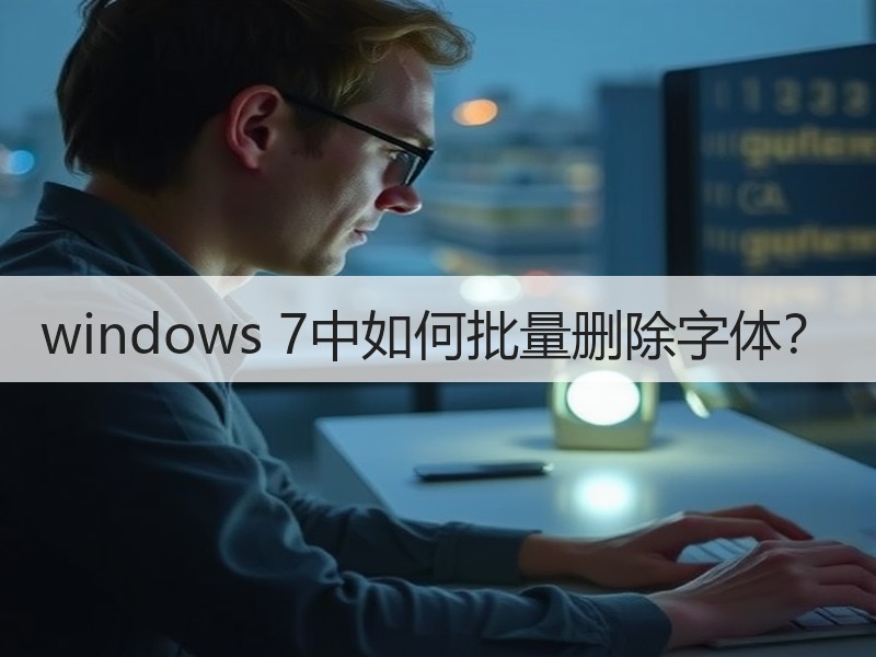 windows 7中如何批量删除字体？