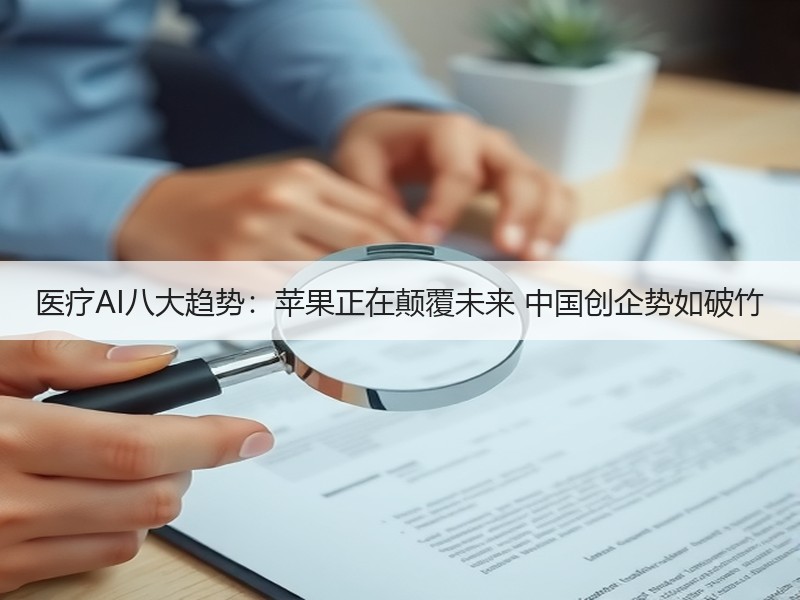 医疗AI八大趋势：苹果正在颠覆未来 中国创企势如破竹