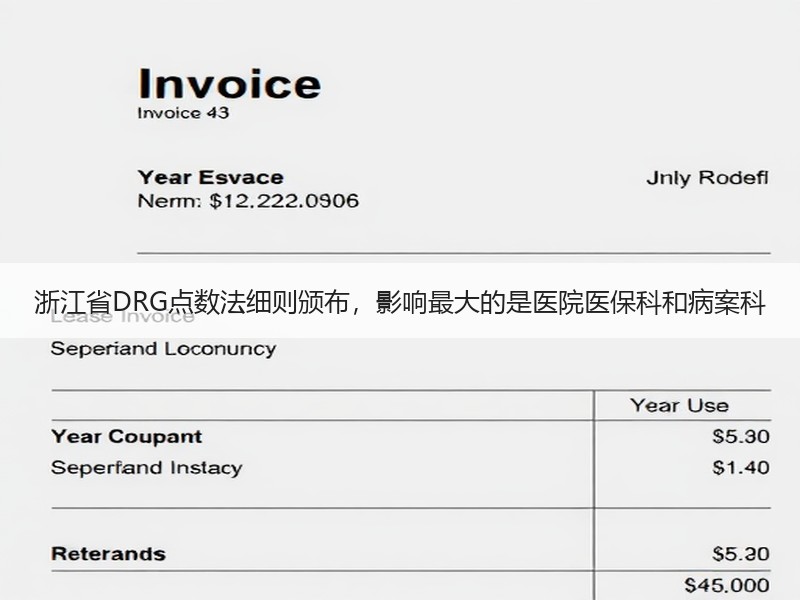 浙江省DRG点数法细则颁布，影响最大的是医院医保科和病案科