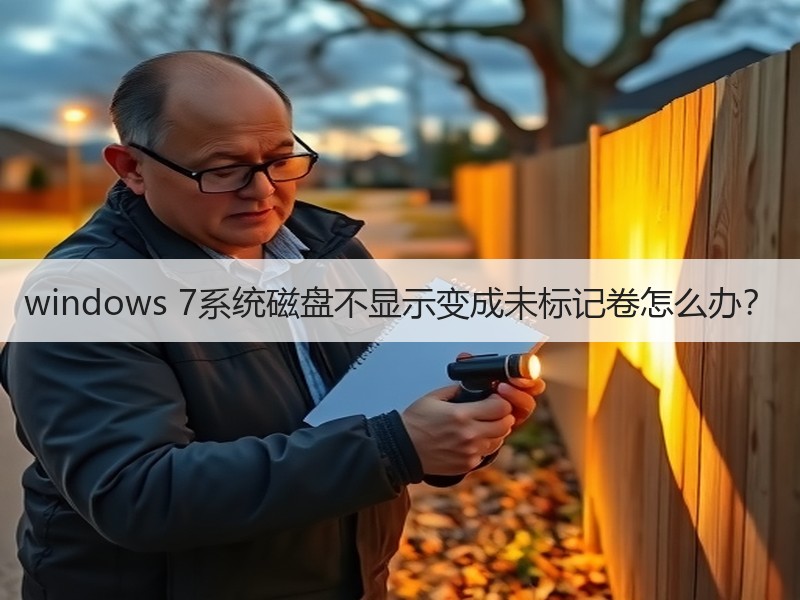 windows 7系统磁盘不显示变成未标记卷怎么办？