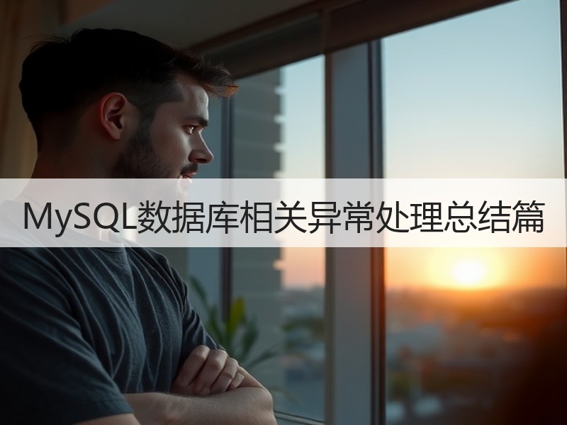 MySQL数据库相关异常处理总结篇