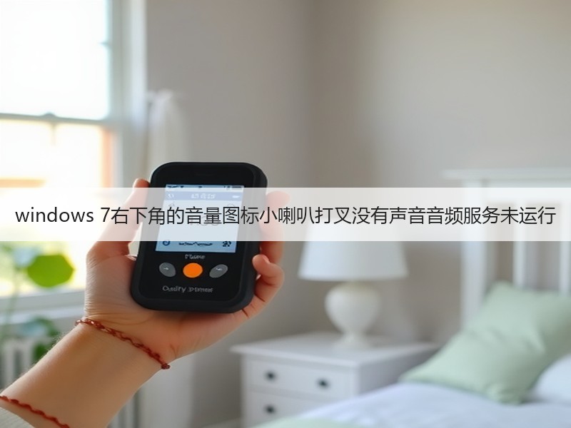windows 7右下角的音量图标小喇叭打叉没有声音音频服务未运行