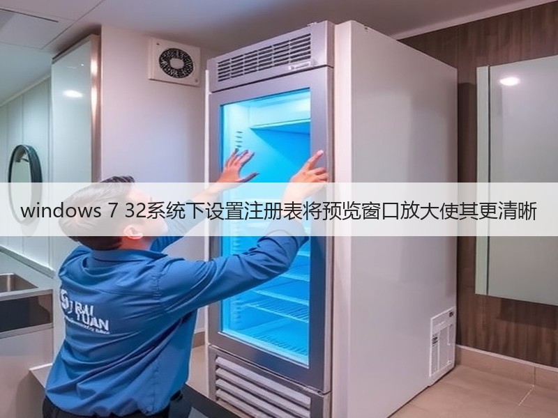 windows 7 32系统下设置注册表将预览窗口放大使其更清晰