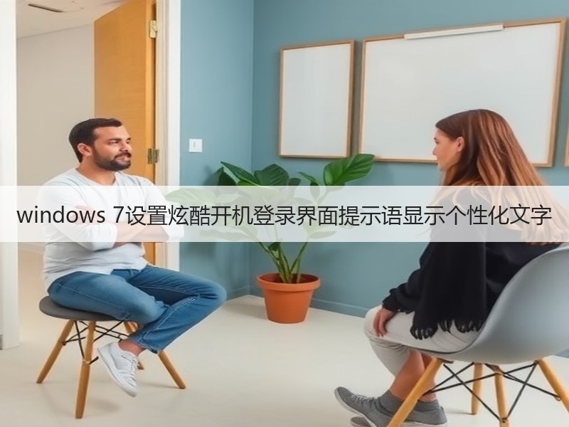 windows 7设置炫酷开机登录界面提示语显示个性化文字